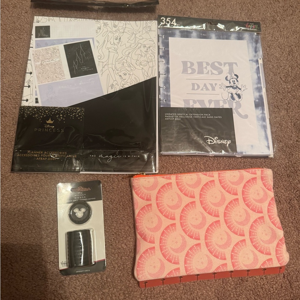 Disney Planner Set with Pink and Black Accents